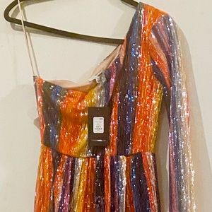 Fashion Nove Rainbow Dress size Small NWT